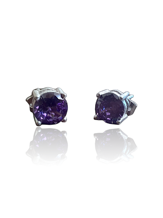 Purple Zircon Stud Earrings