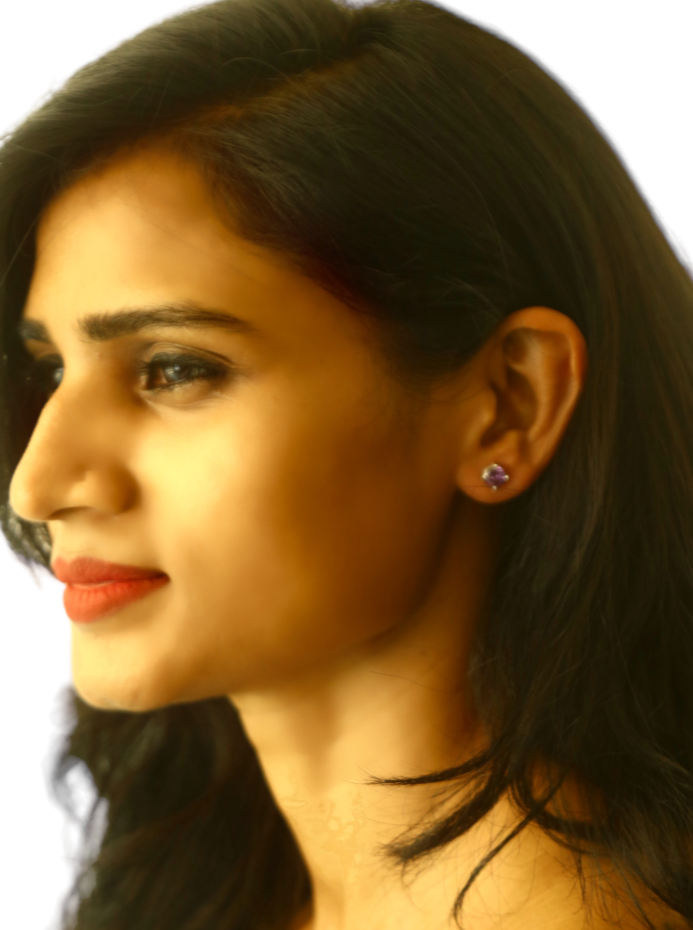 Purple Zircon Stud Earrings in silver, crafted from brass and featuring a 6mm purple zircon stone. Lightweight at 1.5g with skin-friendly material for comfort. Delivered in Sutra Designs' custom jewelry packaging, ensuring a luxurious finish