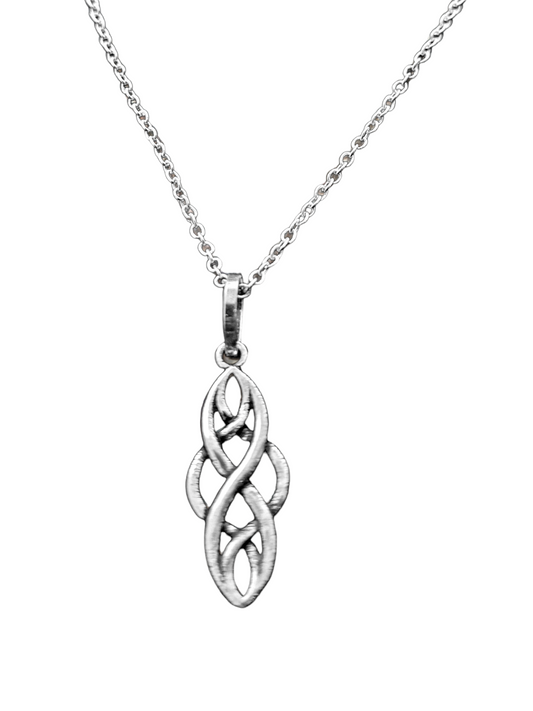 Celtic Serenity Charm Pendant - Antique silver charm pendant crafted in high-quality brass, featuring a 2.5cm pendant on an 18-inch chain. Lightweight at 3.4g, skin-friendly, and delivered in Sutra Designs' custom premium packaging. Ideal for adding a touch of Celtic elegance to any outfit