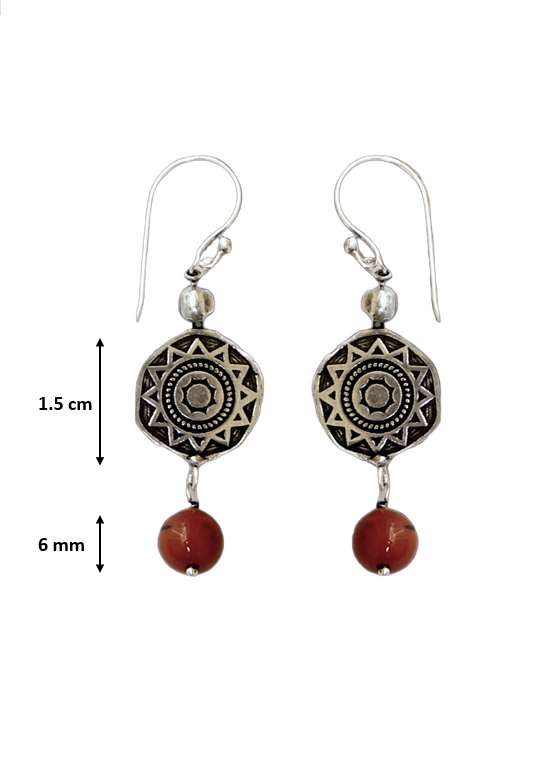 Rubina Red Jasper Charm Hoop Earrings