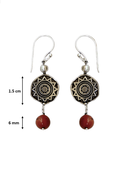 Rubina Red Jasper Charm Hoop Earrings