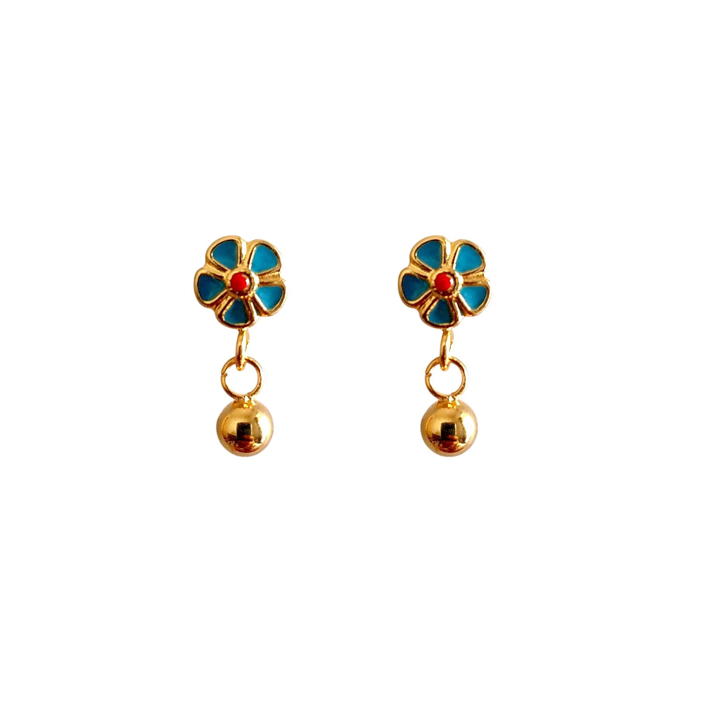 Sweet Flower Enamel Drop Earrings