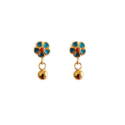 Sweet Flower Enamel Drop Earrings