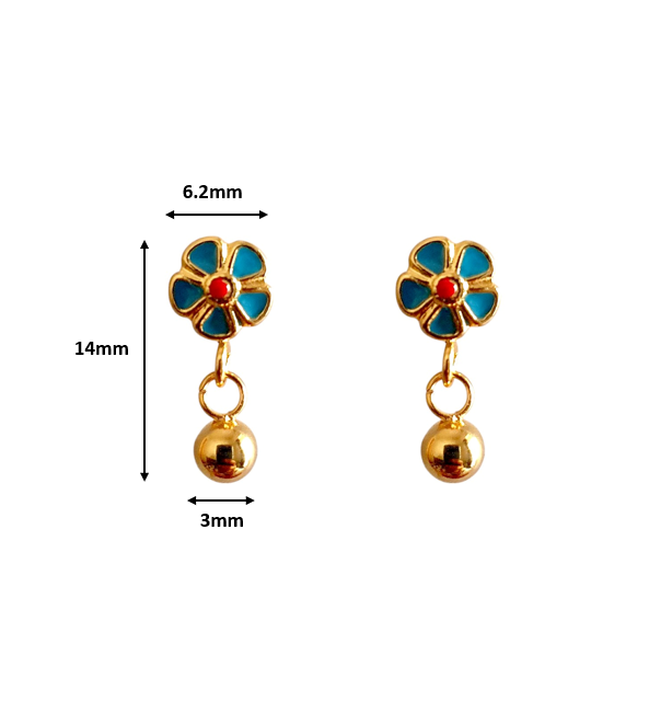 Sweet Flower Enamel Drop Earrings