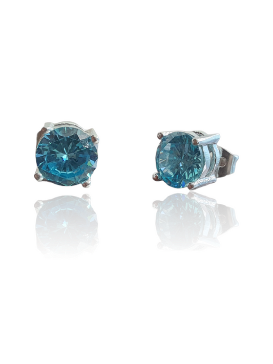 Lt. Blue Zircon Stud Earrings