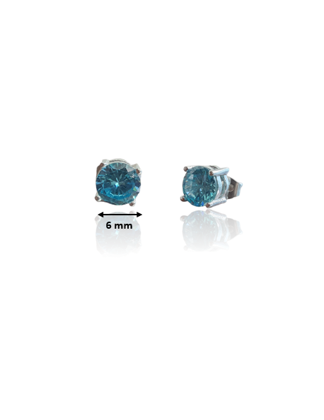Lt. Blue Zircon Stud Earrings