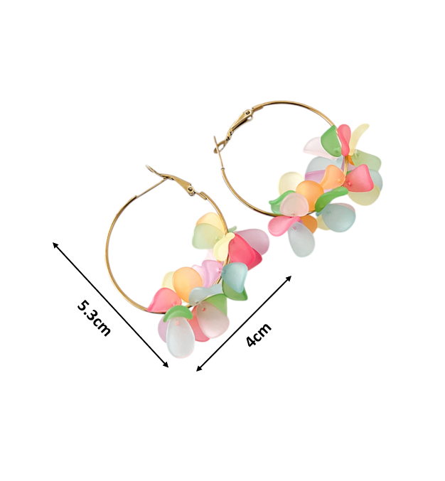 Elegant Acrylic Flower 14K Gold Plated Earrings